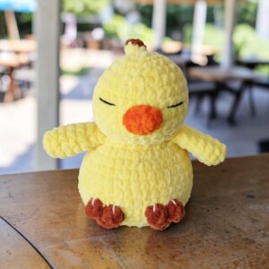 🐥✨ Chocobo Inspiré de l’univers de Final Fantasy au Crochet en Laine Chenille 💛