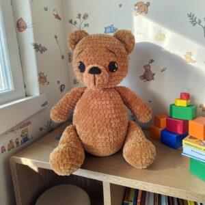 🧸✨ Ours en Peluche au Crochet en Laine Chenille 🤎
