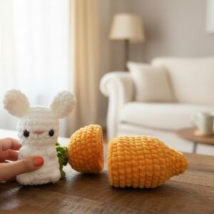 🥕🐰 Carotte Surprise au Crochet – Mini Lapin Caché à l'Intérieur